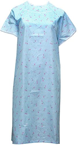 Personal Touch Womens Adaptive Poly Cotton Backwrap Gown Pink Cherry Print