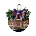 thumbnail image 6 of 4th of July Welcome Sign for Front Door Decoration,11.8 Inches Round Wood Wreaths Hanging Welcome Sign for Independence Day,Patriotic Wreath Hangers with Green Plants and Bow for Memorial Day, 6 of 6