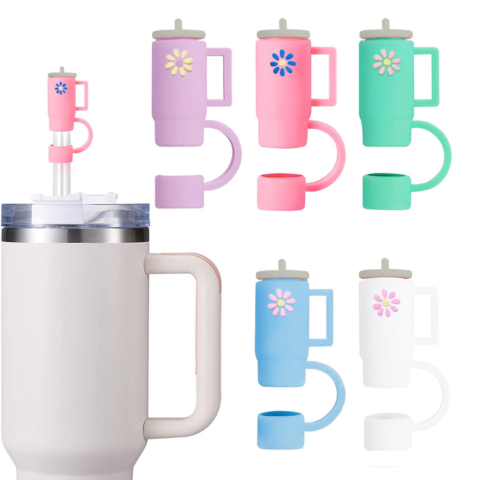 5 Pieces Straws Cover Caps Drinking Straws Toppers Splashproof Cute