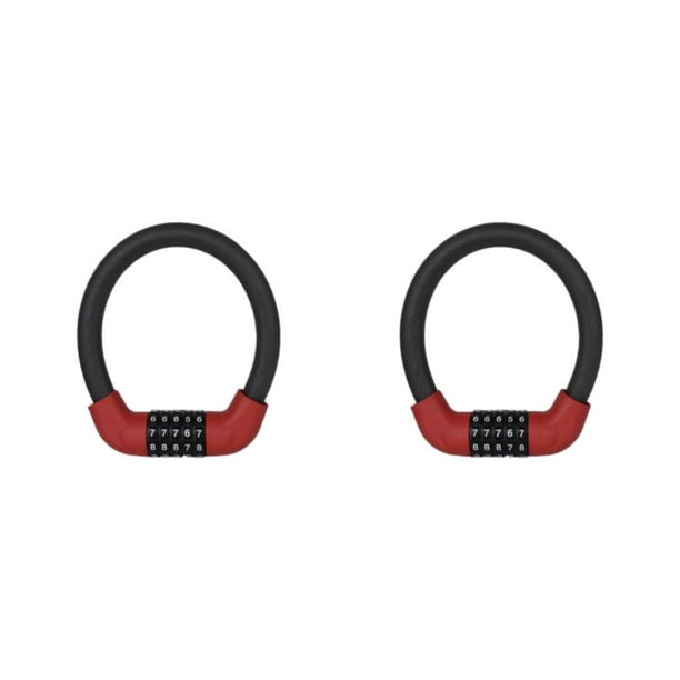 Candado de bicicleta flexible Wosthever antirrobo universal Mini/Rojo 2Conjunto