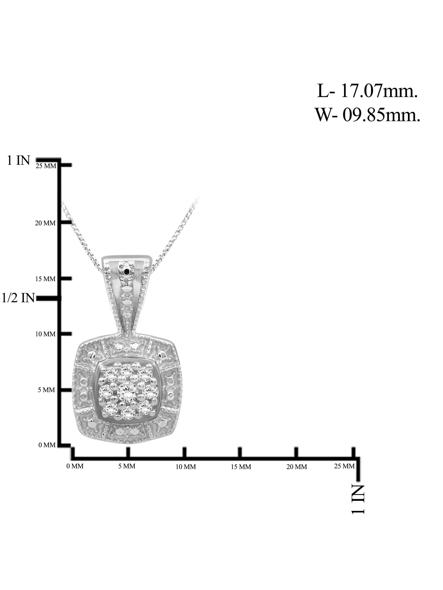 JewelersClub 3-Piece 1/3 Carat White Diamond Sterling Silver Earrings Set, Sterling Silver Necklace, Sterling Silver Rings – Square Shaped Jewelry – Jewelry Sets for Women – Birthday Gifts by