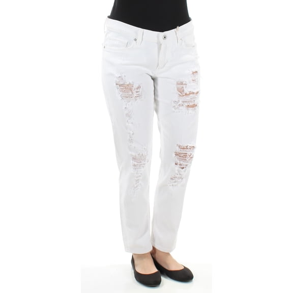 LUCKY BRAND $99 Womens New 1347 White Frayed Boyfriend Casual Jeans 6 B B