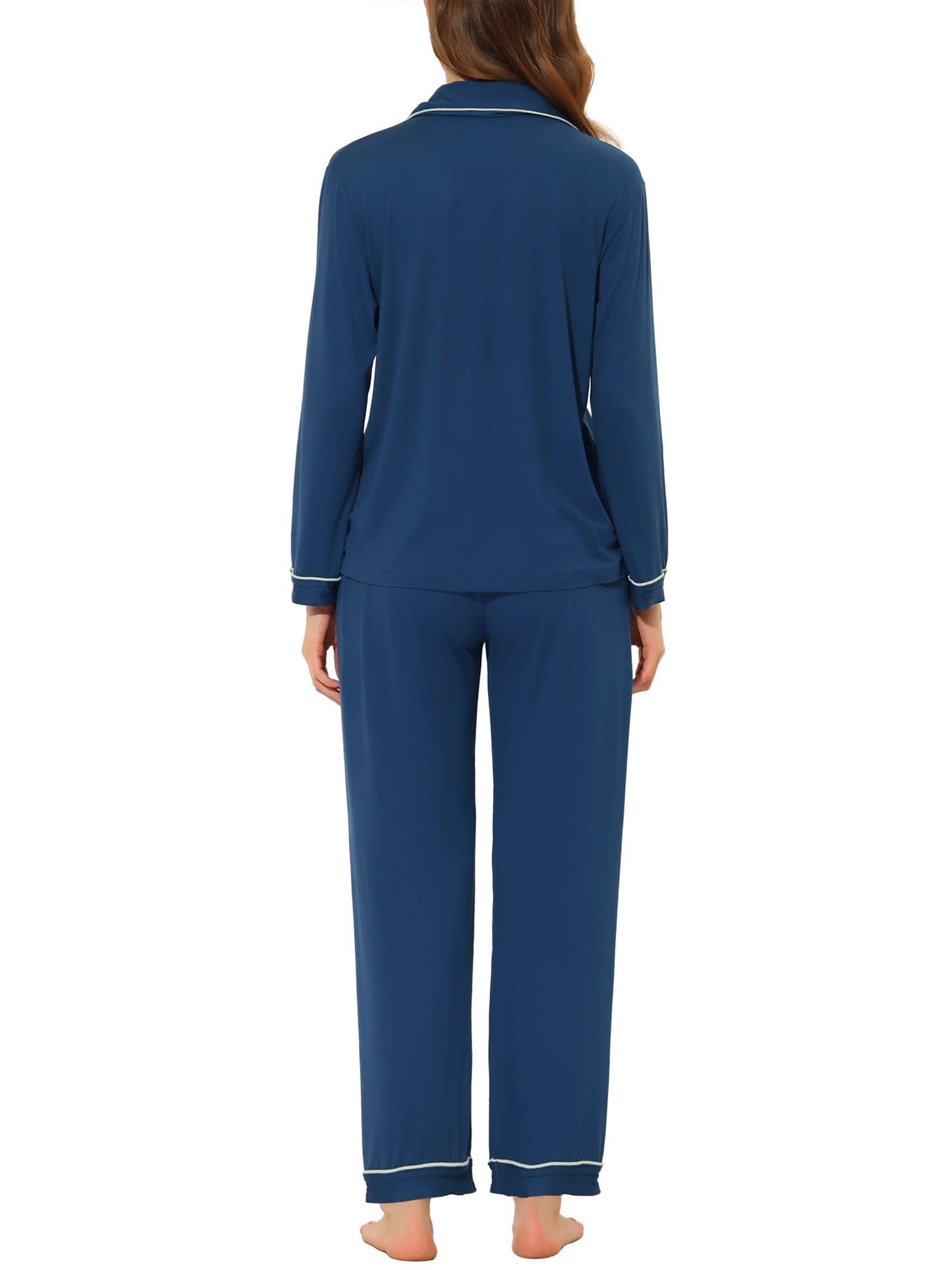 Unique Bargains Women's Pajama Sleep Shirt Nightwear Sleepwear Lounge Modal Pj Sets