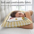 thumbnail image 5 of Pig Sunflowers Throw Pillow Covers, Yellow Floral Elegant Checkered Pastoral Soft Breathable Pillow Cases with Invisible Zipper for Sleeping, Small Pillowcases for Couch Bed Sofa Chair 16x24 Inches, 5 of 9