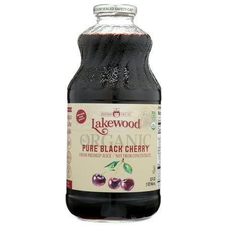 (6 Pack) Lakewood Organic Juice Pure Black Cherry, 32 Fl Oz.