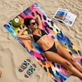 thumbnail image 6 of Leopard Print Colorful Beach Towel Oversized Sandproof Absorbent Quick Dry Towels Adult for Travel Vacation Essentials, 6 of 7