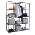 thumbnail image 3 of Tcbosik Portable Closet, 67"H Wardrobe with Storage Shelves and Hanging Rod, Clothing Organizer with Non-Woven Fabric for Bedroom, Easy to Assemble, Black, 3 of 12