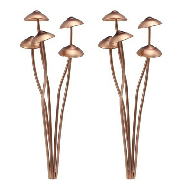2X Estacas de Jardín Decorativas de Metal con Forma de Seta, Perfectas para Decoración de Al Aire Libre y para Agregar A Su Decoración de Flores de Metal Al Aire Libre