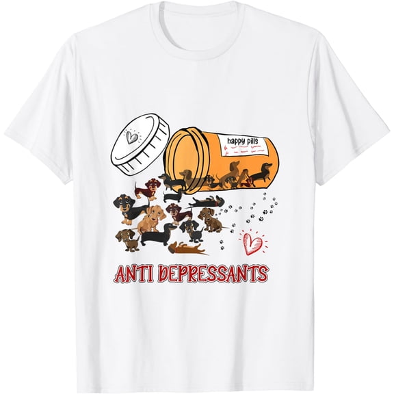 Wiener Dog Sausage Puppy Lover Antidepressants Dachshund T-Shirt