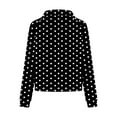 thumbnail image 5 of VEKDONE Polka Dot Print Sweatshirts for Women Raglan Long Sleeve Zipper Stand Neck Cropped Sweatshirt Casual Loose Fit Lightweight Thin Fleece Pullover Tops, 5 of 5