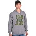 thumbnail image 5 of Religious Christian Team Jesus Zip Up Hoodie Men's Women's Brisco Brands S, 5 of 6