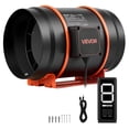 thumbnail image 1 of VEVOR Inline Duct Fan, 807 CFM 8 inch EC Motor Ventilation Fan with 3-Speed Circulation, 10-Speed PWM Controller, Timer-Controlled Operation, Cooling for Grow Tents, 1 of 9