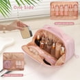 thumbnail image 2 of Bolsa de maquillaje de viaje OCHEAL Wide Open Flat Cosmetic Pink, 2 of 9
