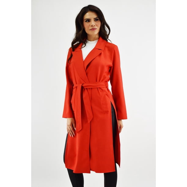 Gabardina con Cinto Roman Fashion Juvenil Naranja G