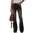 thumbnail image 2 of Wutalume Jeans for Women Retro Straight Leg Micro Flare, Vintage Inspired Denim Pants with Stretch Comfort for Timeless Style,Black L, 2 of 5