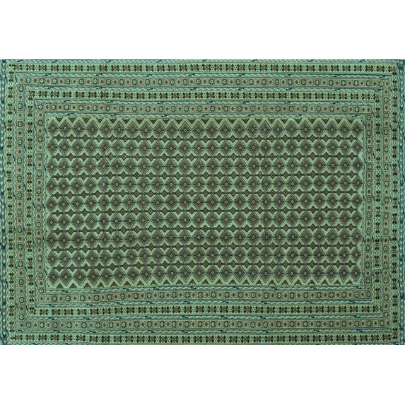 Ahgly Company Indoor Rectangle Southwestern Light Blue Country Area Rugs, 4' x 6'