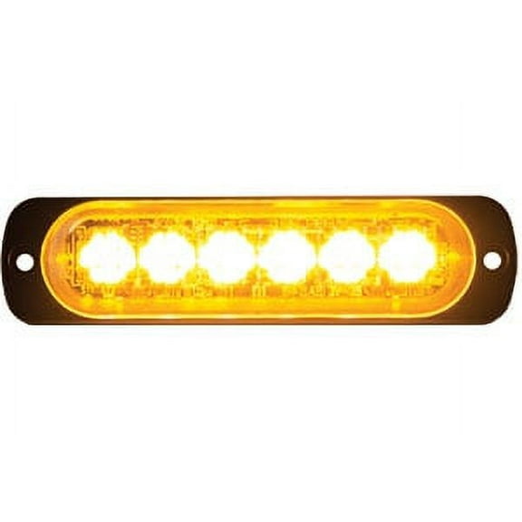 Buyers 8891900 4-3/8" Strobe Light 6 LED Amber Horizontal Mount Low Profile