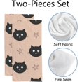 thumbnail image 2 of GZHJMY Fingertip Hand Towels, 2 Pack Pcs Faces of Funny Cats Stars Absorbent Face Bath Towels for Bathroom Kitchen, 30"x15", 2 of 6