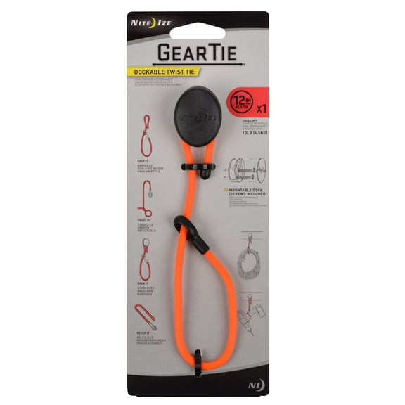 Nite Ize Glk12-31-R3 Gear Tie Dockable,12 In. L,Orange