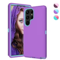 Njjex Shockproof Silicon Bumper Cell Phone Case for Samsung Galaxy S23 Ultra, Purple