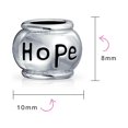 thumbnail image 3 of Bling Jewelry Womens Hope Believe Survivor Message Charm Bead Sterling Silver for European Bracelet, 3 of 4