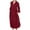 Wine, variant on Midsumdr Fall Dresses for Women Fashion Turndown Collar Solid Color Temperament Long Sleeve Maxi Dresses Loose Plus Size Swing Slit Dresses with Pockets