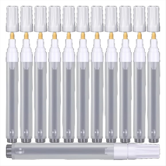 50 Marcadores Acrílicos Recargables Vacíos de 6 mm, con Gotero de 3 Ml para Manualidades con Tinta. A