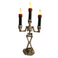 thumbnail image 1 of 3-Candle Candelabra , Flickering Halloween Smokeless Skull Electronic Candle Light for Decor Levamdar  CPB-SSW730-3, 1 of 5
