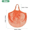 thumbnail image 2 of 1-Pack Cotton Mesh Bag, Reusable Washable Mesh Net String Grocery Bags, Reusable Produce Bags with Handle, Net Tote Bag for Fruits/Vegetables Shopping [Orange, Short Handle], 2 of 5