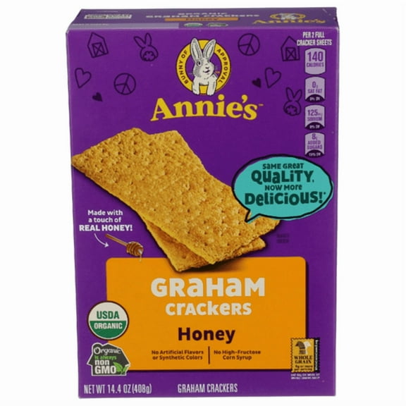 Annie's Homegrown Organic Honey Grahams 14.4 oz - Pack of 2
