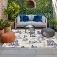 thumbnail image 2 of Farmhouse Country Outdoor Rug for Patio/Deck/Porch, Non-Slip Large Area Rug 4 x 6 Ft, Vintage Blue French Garden Horse Swan Indoor Outdoor Rugs Washable Area Rugs, Camping Rug Carpet Runner, 2 of 8