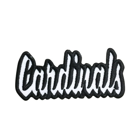 Cardinals - White/Black - Team Mascot - Words/Names - Iron on Applique/Embroidered Patch