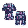 thumbnail image 1 of Balery Wine Glasses And Cocktails Conjunto de Pijama Infantil de Manga Corta con Estampado – Ropa de Dormir de Algodón Suave-Large, 1 of 6