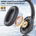 thumbnail image 2 of Auriculares Lavales con cancelación activa de ruido Bluetooth 5.0 negros, 2 of 9