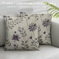 thumbnail image 3 of Stereo Flower Throw Pillow Covers Decorative Lavender Accent Pillow Cases Aesthetic Beige Cushion for Couch Bed Home Sofa Living Room Decor Spring Pillowcase  Purple, 3 of 5