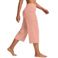 thumbnail image 5 of MLQIDK Yoga Capri Pants for Women Yoga Leggings Knee Length Elastic Waist Plus Size Leggings Dressy Casual Pedal Pushers with Pockets Pink S, 5 of 6