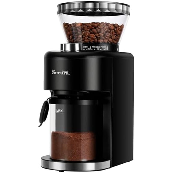 Conical Burr Coffee Grinder Electric Espresso Coffee Grinder with 35 Ajustable Precise Grind Settings for 2-12 Cup 8.8 Ounce Coffee Bean Storage