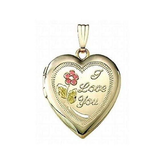 14K Gold Filled "I Love You" Heart Locket - 3/4 Inch X 3/4 Inch