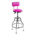 thumbnail image 2 of Swivel Bar Stool With Backrest, Pink, 2 of 4