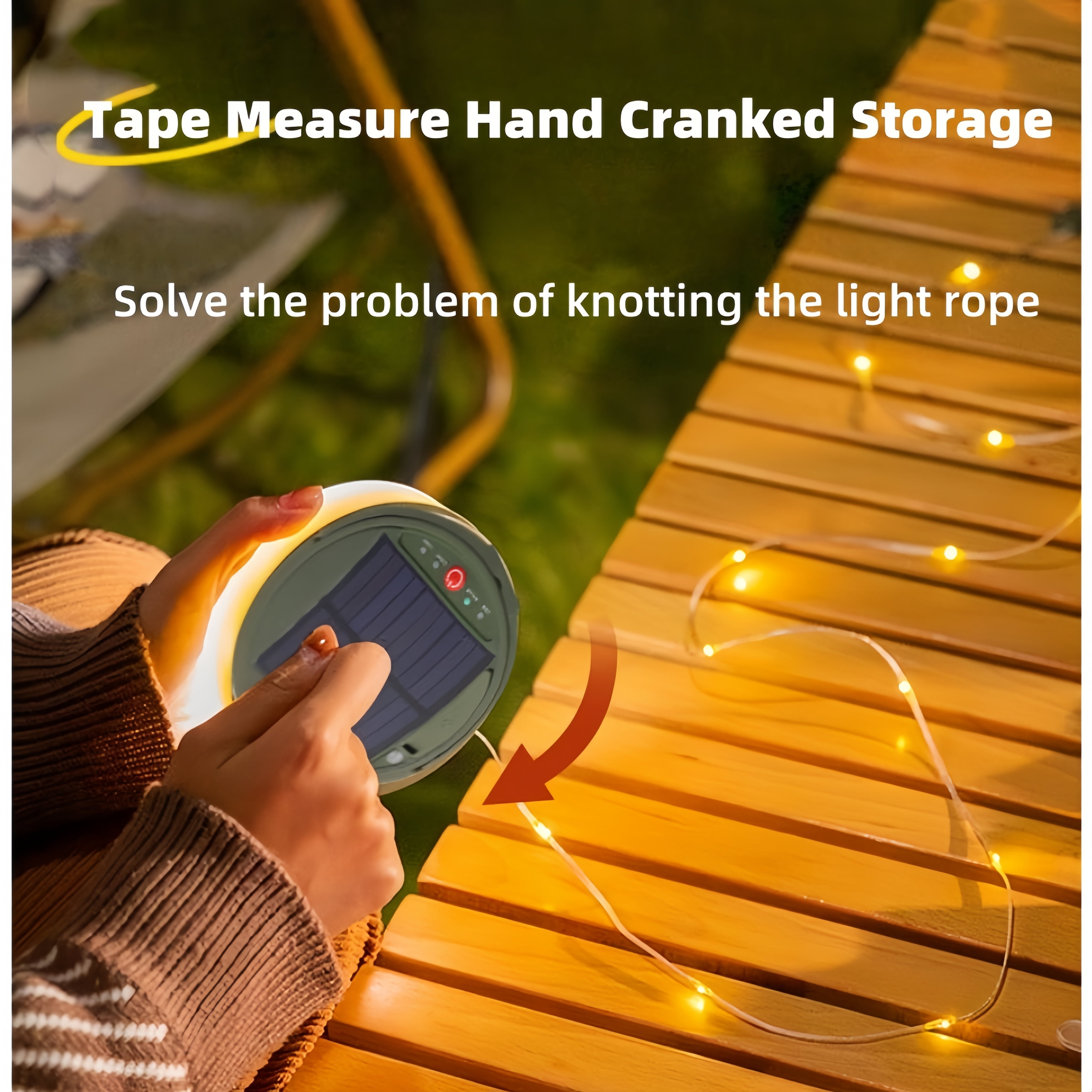 Solar Camping String Lights,Portable Waterproof Camping Lamp,32.8FT Fairy String Lights 100 LEDs with 8 Lighting Modes, Hanging Rechargeable Tent Lantern for Awning Garden Party Decor-Remote Control