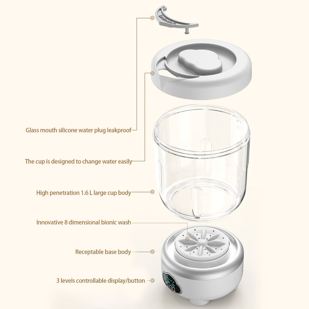 PatungKu Travel Washer Rechargeable 3000/6000mah Battery Washer Underwear Cleaner Underwear