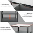 thumbnail image 3 of Feasto Table de Grillade à 3 Étagères, Four à Pizza Extérieur avec Roues, Grande Table de Préparation en Acier Inoxydable 304 Support de Four à Pizza, Chariot en Métal sur Roues pour Ooni, Blackstone, 3 of 5