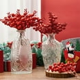 thumbnail image 4 of Duslogis 20 Pcs Christmas Glittered Berries Stems 7.8 Inch Artificial Berries Sprays Branches Floral Pick for Christmas Tree Ornament, DIY Xmas Wreath, Crafts, Home Decor (Red), 4 of 7