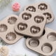 thumbnail image 4 of Monstrate Bandeja antiadherente para hornear rosquillas de 4 cavidades con forma de corazón, molde para rosquillas, panecillos, galletas, magdalenas, Utensilios de cocina Monstrate HA013084-00, 4 of 6