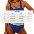 thumbnail image 3 of UTSJKR Women's Colorblock Ribbed High Waisted Bikini Set, Square Neck 2 Piece Bathing Suit for Summer Fashion Beach Style Blue M, 3 of 9