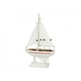 thumbnail image 3 of Handcrafted Cast Iron - Wooden Intrepid Model Sailboat 9"", 3 of 5