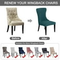 thumbnail image 4 of BH-JJSMGS Wingback Side Chair Cover Dining Chair Slipcover 1/2/4 Pack Polyester, Stretch Sloping Armchair Accent Chair Protector Seat Covers for Dining Room Banquet Home Party Decor, 4 of 7