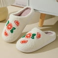 thumbnail image 3 of Slippers for Women Men Plush Fuzzy House Shoes Non Slip Winter Indoor Outdoor Slides Cute Ghost Pumpkin Bat Designs, 3 of 9