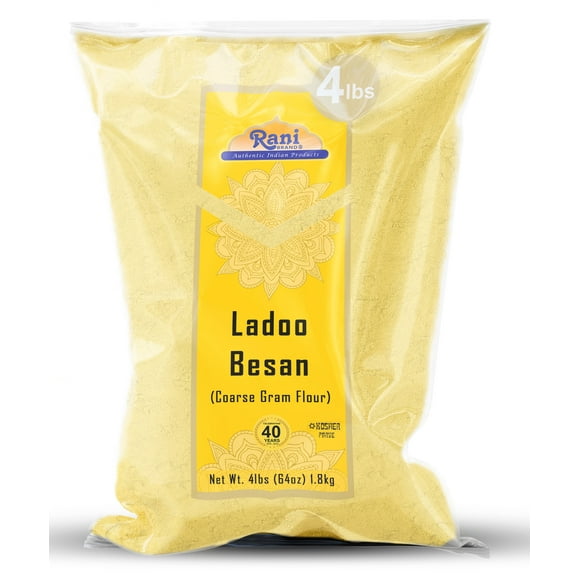 Rani Ladoo Besan (Coarse Gram Flour) 64oz (4lbs) 1.81kg Bulk ~ All Natural | Vegan | Gluten Friendly | NON-GMO | Kosher | Indian Origin