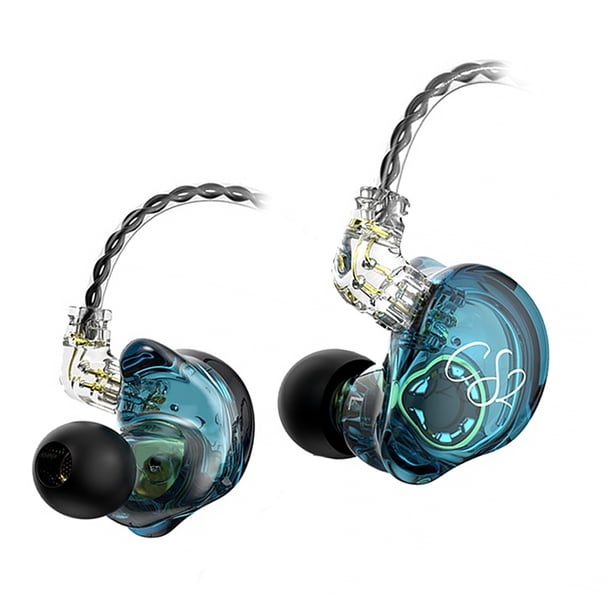 Seitruly Teléfonos inteligentes con cable Auriculares intrauditivos Control de volumen Auriculares deportivos Auriculares para correr de 3,5 mm Cables de audio/vídeo Azul